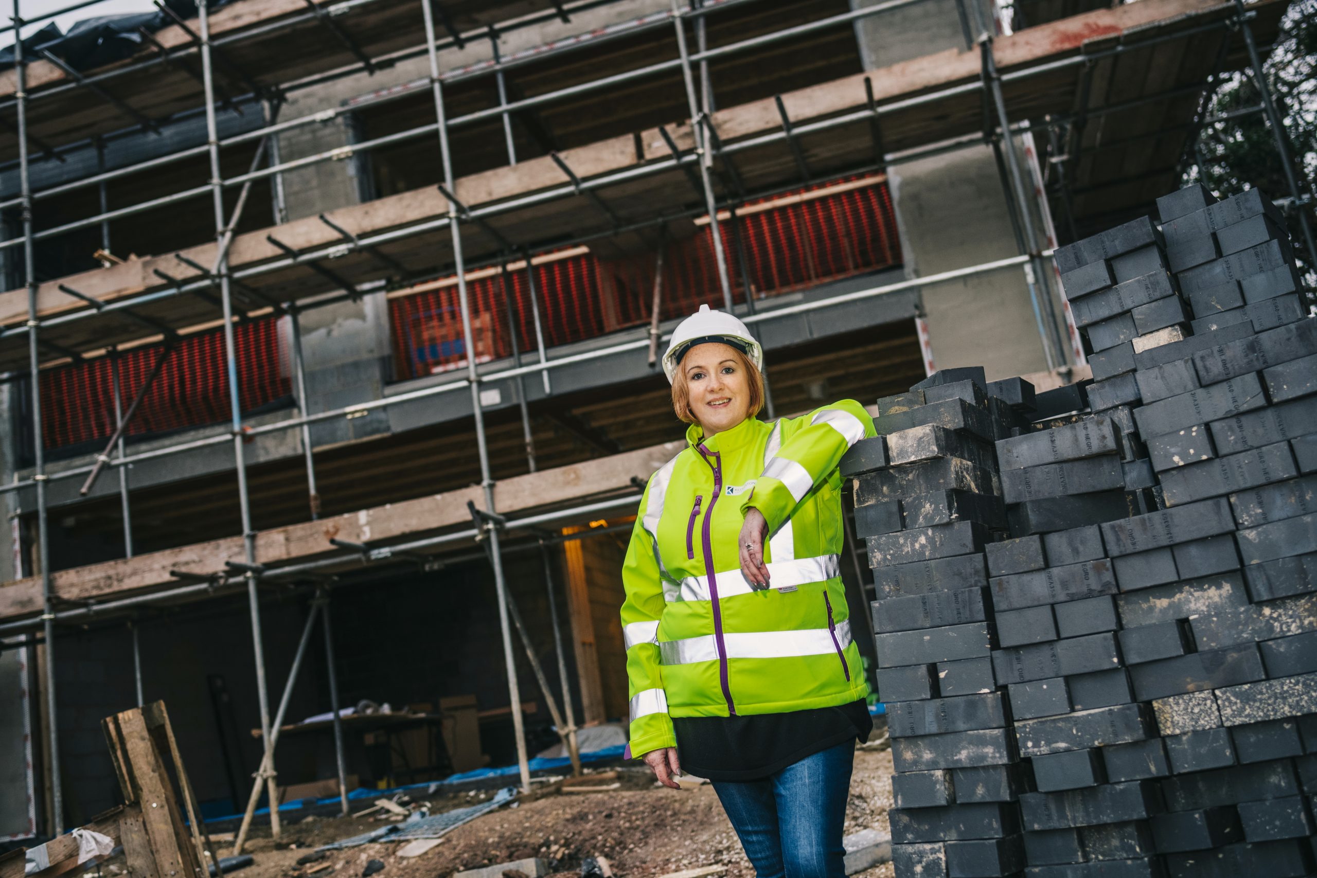 suzanne on a building site