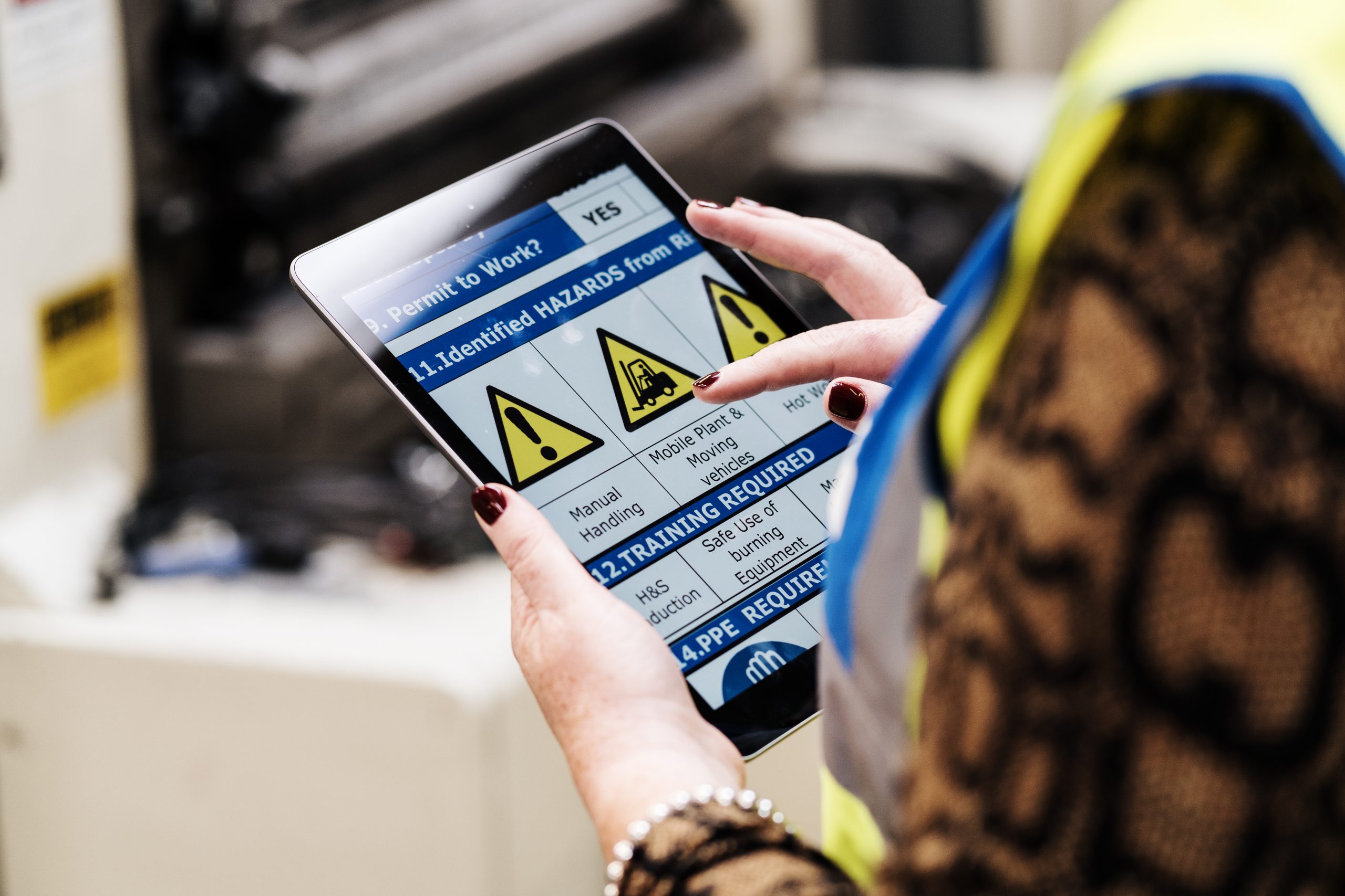Safety warnings on tablet